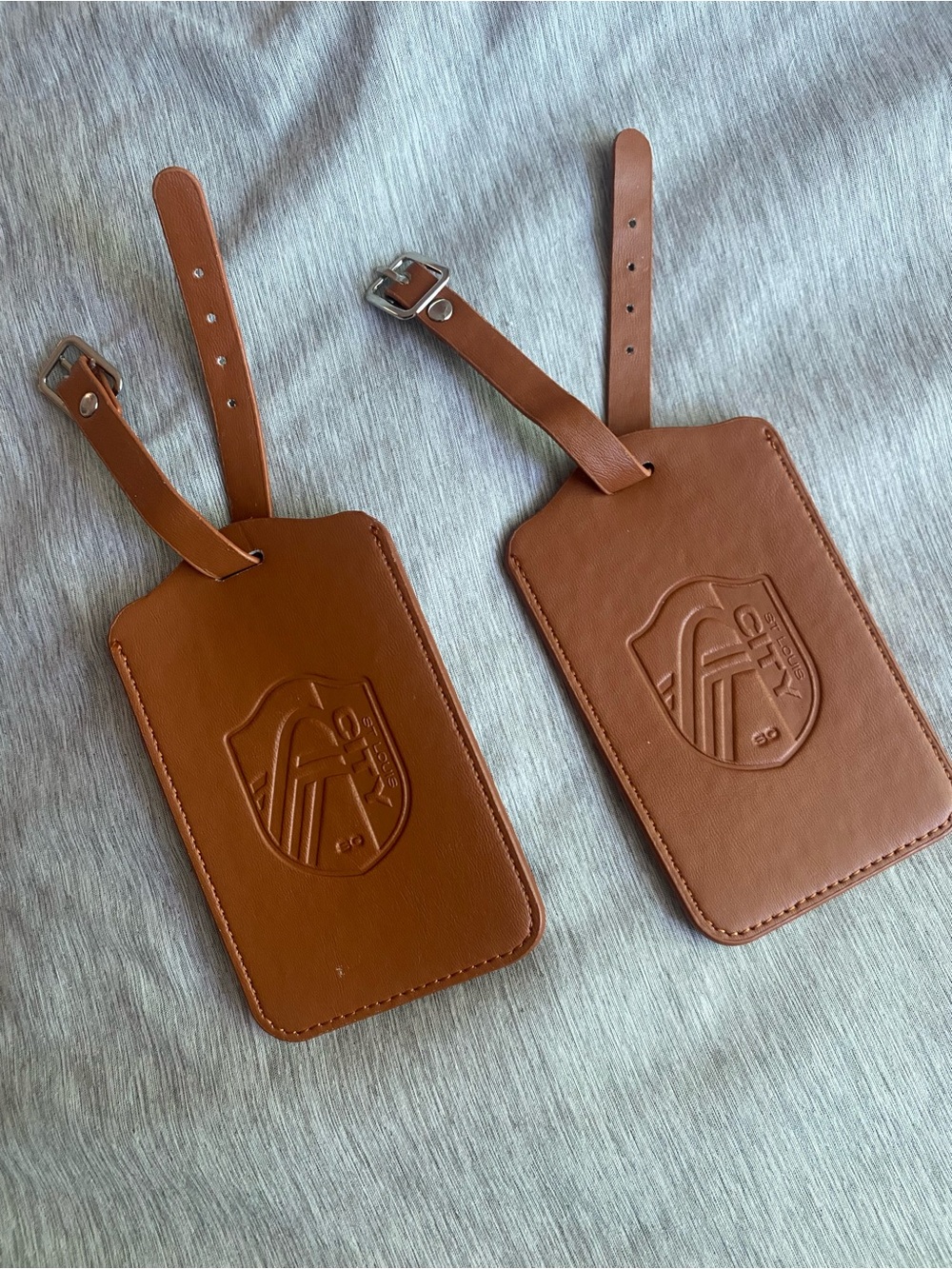 Soccer STL city collectable Leather Luggage Tag Set - Brown